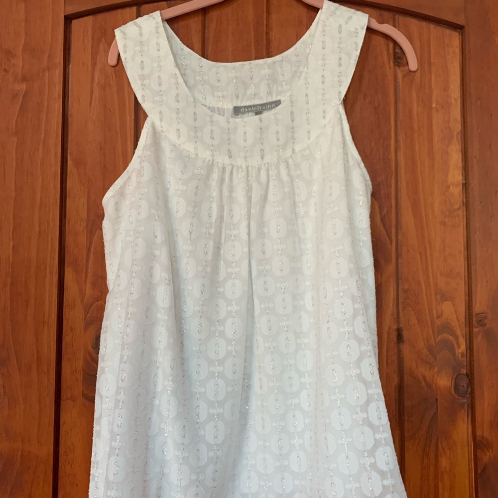 Lovely Anthropologie Blouse with silver threads NWOT